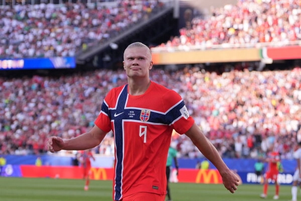 Erling Haaland celebra un gol con Noruega en el Mundial 2026, su primer torneo mundialista